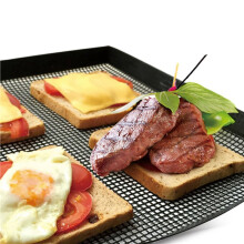 2X Bread Bakery Mesh Traynon Stick Woven Glass Toaster Basket Speed Oven Baking Tray BBQ Tool