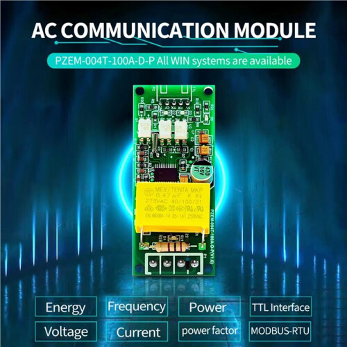 2X PZEM-004T AC Digital Voltmeter Ammeter Wattmeter Power Frequency Test Module TTL Serial Pin Array Version A 2