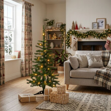3ft Pre-Lit Artificial Christmas Tree 90cm 20 Warm White LEDs Battery Operated (Green)