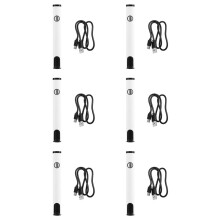 6X 510 Gewinde Batterie Cart Pen Headless Elektrischer Lötkolben mit Einstellbarer Temperatur -Lötkolben-Kit Weiß