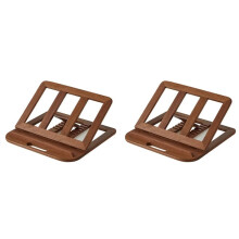 2X Wooden Computer Stand Adjustable Desktop Student Reading Rack Laptop Cooling Rack Folding Stand