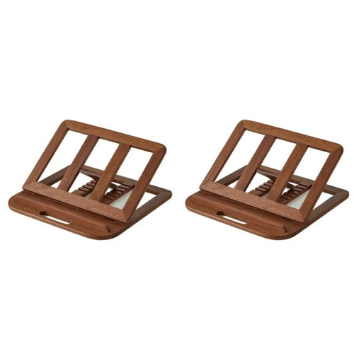 2X Wooden Computer Stand Adjustable Desktop Student Reading Rack Laptop Cooling Rack Folding Stand