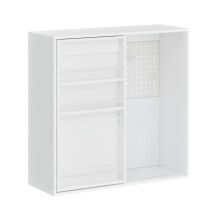 SoBuy falra szerelhető kabátakasztó, perforált panellel, fehér, 70x25.1x70.2 cm,