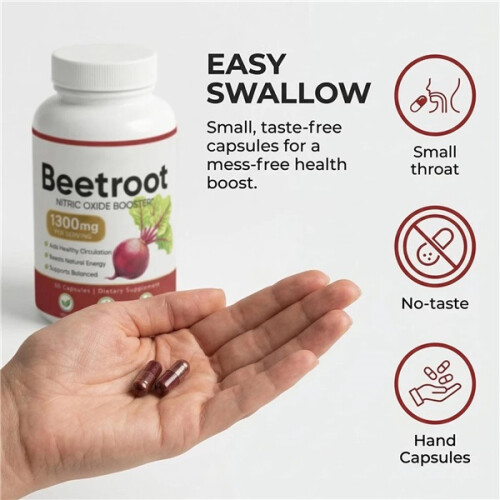Beetroot - 1300mg, Beet Root Supplement 60 Capsules 2