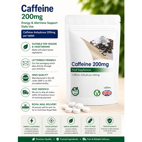 VitaMinute Caffeine 200mg Tablets | 90 Tablets 2
