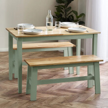 Linwood Sage Green and Natural 95cm Dining Bench