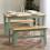 Linwood Sage Green and Natural 95cm Dining Bench 1