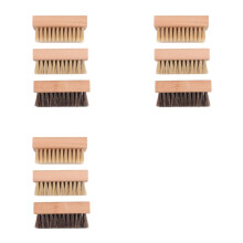 Petit Ensemble de 9 Brosses de Nettoyage pour Chaussures avec Poils en Nylon, Sanglier et Crin de Cheval, pour Cuir, Daim, Toile, Textile et Sacs