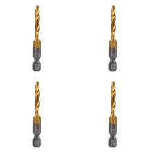 4st M5x0.8mm Hex Shank Titanium Plated HSS Schroefdraad Metrische Tap Boren Schroef Machine Samengestelde Tap Open Afschuining Tool