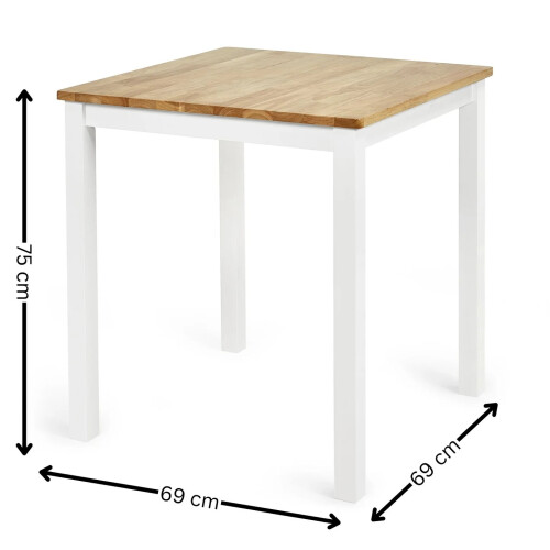 Linwood White and Oak 69cm Square Dining Table 2