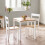 Linwood White and Oak 69cm Square Dining Table 4