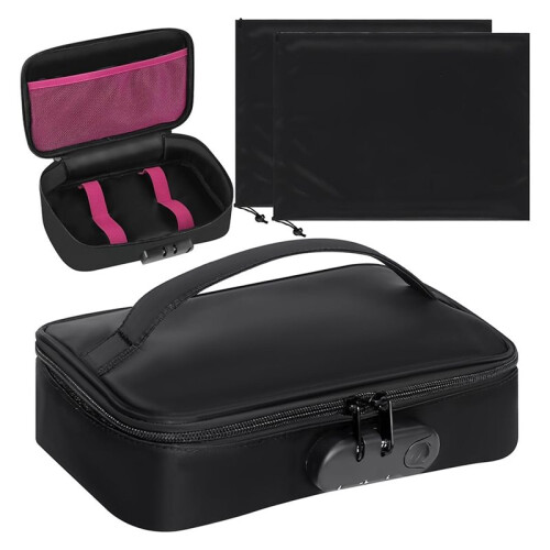 2X Discreet Lockable Toy Storage Bag, Locking Storage Box Toy Organizer Case Organizer Container with 2 Drawstring Bags 2