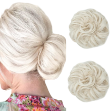 Künstliche Haare Dutt-Aufsteckkamm Synthetik Blond 2 Stück — haarknoten lockig, hochsteckfrisur zubehör