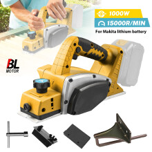 Raboteuse sans fil 1000W, 15000 tr/min, pour batterie Dewalt 20V, avec réglage de vitesse et base aluminium