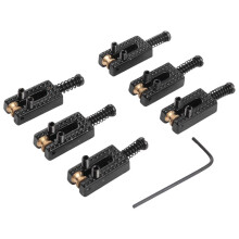 6 Roller Bridge Tremolo Saddles With Wrench For Strat Tele Electric Guitar Black