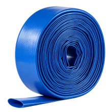 Tuyau de Refoulement 1-1/2" x 15,2 m en PVC Plat-Duoku-Conçu pour les Pompes de Lavage à Contre-Courant, avec des Colliers Serrage