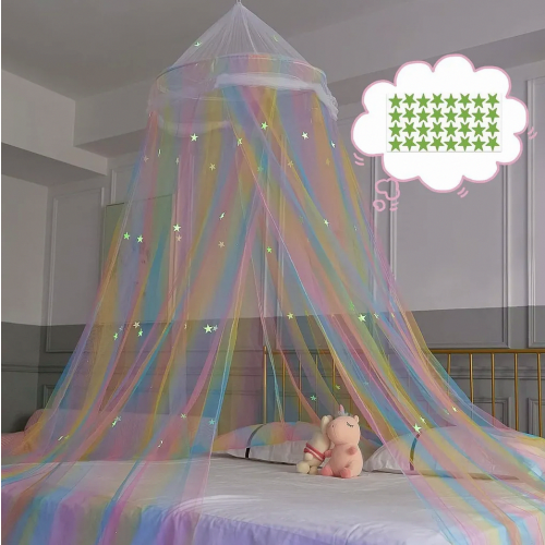 Mosquiteiro infantil com dossel em formato de cúpula, estilo princesa, ideal para berço, sala de jogos e quarto de bebê.