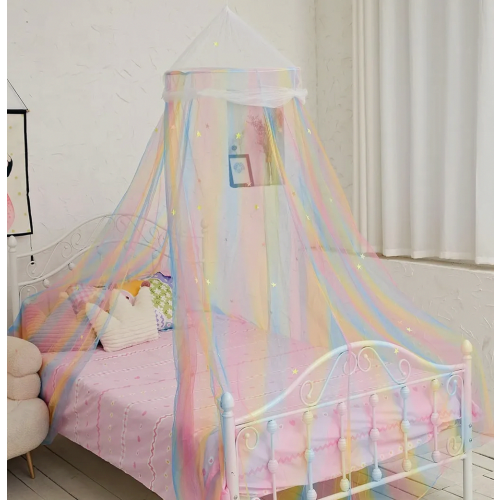 Mosquiteiro infantil com dossel em formato de cúpula, estilo princesa, ideal para berço, sala de jogos e quarto de bebê. 1