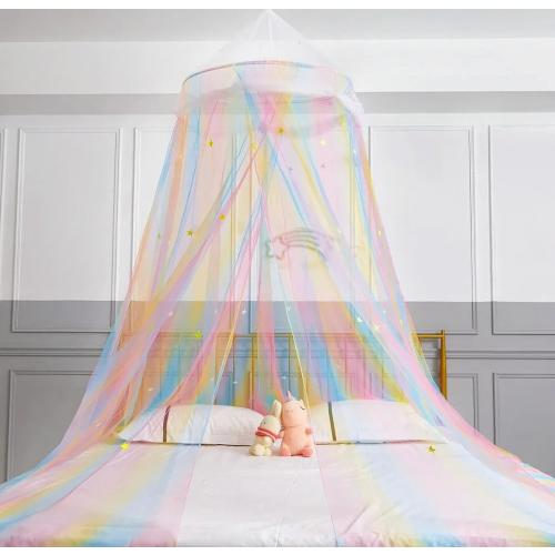 Mosquiteiro infantil com dossel em formato de cúpula, estilo princesa, ideal para berço, sala de jogos e quarto de bebê. 2