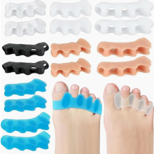 8 párov silikónových oddeľovačov prstov, 3-dierkový a 5-dierkový dizajn, 4 farby, univerzálne pre Hallux Valgus