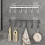 2 Pack No Drill Kitchen Utensil Hanging Rail, Black Organizer Rack with 6 Hooks for Kitchen or Bathroom 4