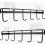 2 Pack No Drill Kitchen Utensil Hanging Rail, Black Organizer Rack with 6 Hooks for Kitchen or Bathroom 5