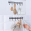 2 Pack No Drill Kitchen Utensil Hanging Rail, Black Organizer Rack with 6 Hooks for Kitchen or Bathroom 3