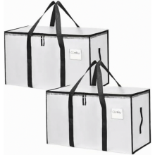 2er-Pack transparente Kleideraufbewahrungsbeutel (91 l), wasserabweisend, faltbar, für Bettwäsche und Umzugsmaterialien