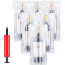 Sacs de protection gonflables pour bouteilles de vin, emballage à colonne d'air avec pompe réutilisable, lot de 6