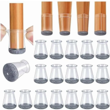 32 Pack Silicone Chair Leg Caps, Round Floor Protectors with Felt Pads, Compatible with 13-22.9 mm Chair Legs