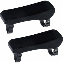 Set van 2 armleuningkussens van traagschuim, zwart, voor elleboogondersteuning voor bureau- en gamestoelen.