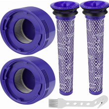Set van 5 vervangende stofzuigerfilters met reinigingsborstel, wasbare filterset voor draadloze V7- en V8-modellen.