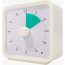 Visuele timer voor kinderen, stille aftelklok van 60 minuten voor bureau, studeren, vergaderingen en keuken, wit