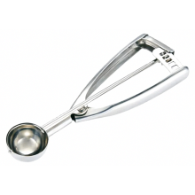 IJsschep van roestvrij staal met trekker, 3 cm diameter, ijsschep voor meloen- en cakebeslag.