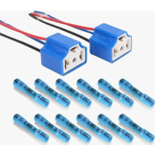 2er-Pack H4 Keramik-Scheinwerferstecker, 9003 HB2 3-poliger Verkabelungsadapter für Auto-, LKW- und Bootsnebellampen