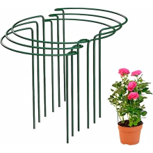 Verpakking van 6 tot 25 stuks 40 cm plantensteunringen, groene metalen halfronde tuinpalen voor tomaten en bloemen