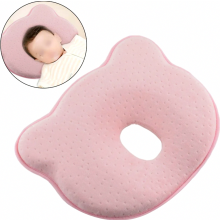 Almohada rosa para dar forma a la cabeza del bebé, cojín suave para recién nacidos, ideal para cuna, cochecito y habitación infantil.