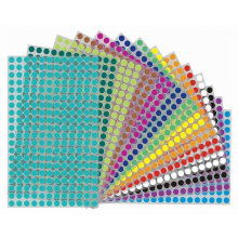 12600 kleurgecodeerde stippenstickers van 6 mm, ronde zelfklevende etiketten in 16 kleuren voor thuis, kantoor en school.