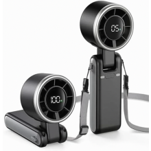 Draagbare handventilator, 13.350 toeren per minuut, hoge luchtstroom, 4.000 mAh oplaadbare batterij, 5 snelheden, digitaal display