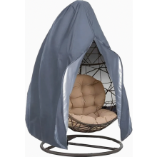 Hoes voor hangstoel in eivorm voor buiten, geschikt voor schommelstoelen, waterdichte beschermhoes van 210D Oxford-stof, grijs, 200 x 230 cm