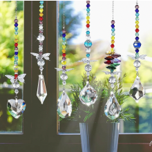 Conjunto de 6 enfeites de cristal para pendurar na janela, ideais para decoração de jardim.