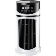 Ventilateur portable silencieux 4 en 1, mini ventilateur USB avec réservoir de 300 ml, oscillation à 90 degrés, 3 vitesses, 2 modes de brumi