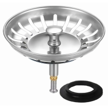 82 mm Kitchen Sink Strainer Plug, Height Adjustable Drain Stopper for 82-84 mm Openings with Two Seals