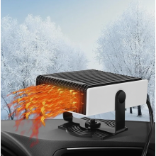 Tragbarer 12V 150W Auto-Heizlüfter, 2-in-1 Windschutzscheiben-Entfeuchter und -Entfroster, 360 Grad drehbar, Zigarettenanzünder-Stromversorg