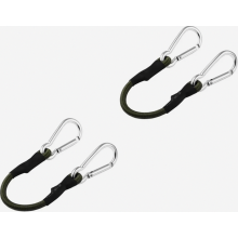 30 cm Elastic Tie Down Cords with Carabiner Hooks, Strong Bungee Straps for Luggage and Camping, 2 Pack