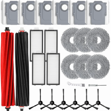 Ensemble de pièces de rechange pour aspirateur robot comprenant 2 brosses principales en caoutchouc, 4 filtres HEPA, 6 lingettes de nettoyag