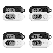 8pcs Keychain Stop Watch with LCD Screen Digital Countdown Timer Portable Electronic Pocket Watch