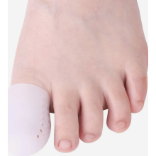 Pacote com 10 protetores de silicone em gel para dedão do pé, respiráveis, ideais para bolhas, calos e unhas encravadas.