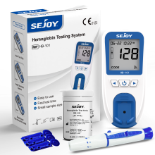Sejoy Analyseur d'hémoglobine, moniteur d'anémie avec 25 bandelettes et lancettes
