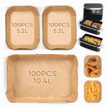 300 stuks bakpapier voor airfryers met dubbele zone (5,2L en 10,4L), antiaanbaklaag.